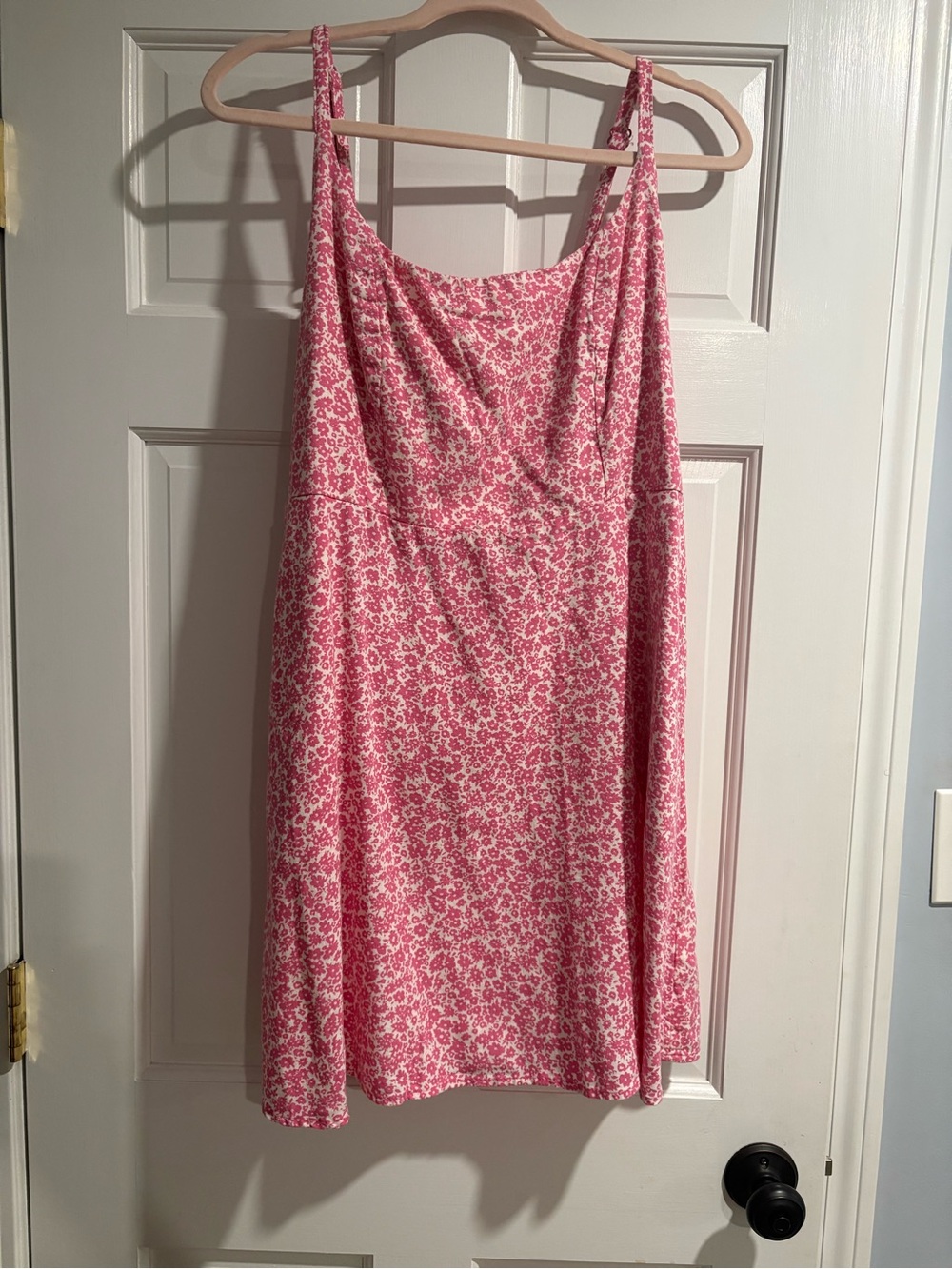 Old Navy Pink Micro-Floral Spaghetti Strap Mini Dress